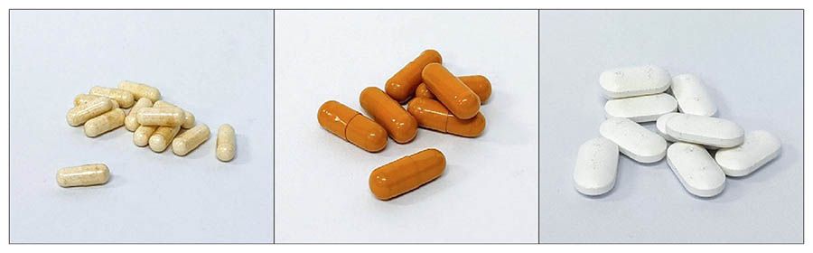 Produit applicable de la machine de comptage automatique de 12 canaux pour comprimés et capsules de Neostarpack : capsules de suppléments alimentaires, comprimés de lutéine et de calcium.