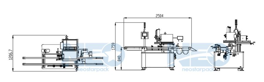 Disposition de la machine d'étiquetage automatique Print and Apply de Neostarpack