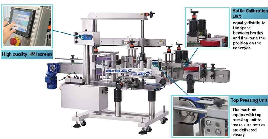 Máy dán nhãn trước và sau tự động của Neostarpack dễ vận hành với màn hình cảm ứng HMI màu cao cấp giúp đơn giản hóa hoạt động.