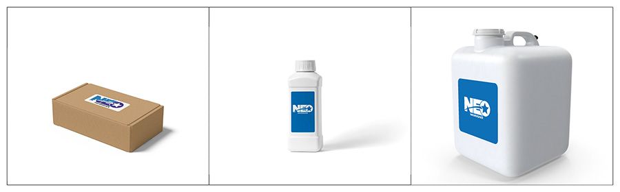 Produits adaptés à la machine d'étiquetage latéral automatique de Neostarpack pour boîte en carton, savon liquide et fût chimique de 20 litres.