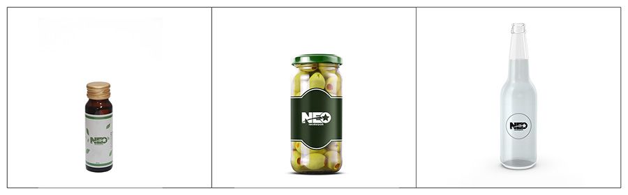 Barang yang cocok untuk Aplikator Label Neostarpack untuk campuran batuk, toples vakum zaitun, dan botol kaca.