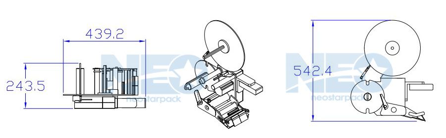 Макет аппликатора этикеток Neostarpack.