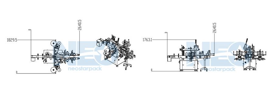 Layout da Máquina de Rotulagem Automática de Três Lados da Neostarpack