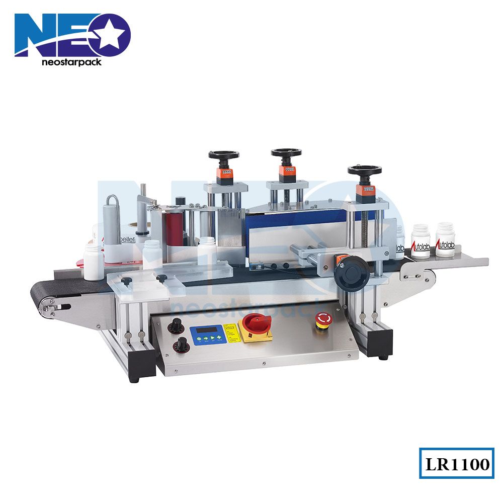 penempel label botol bundar semi otomatis